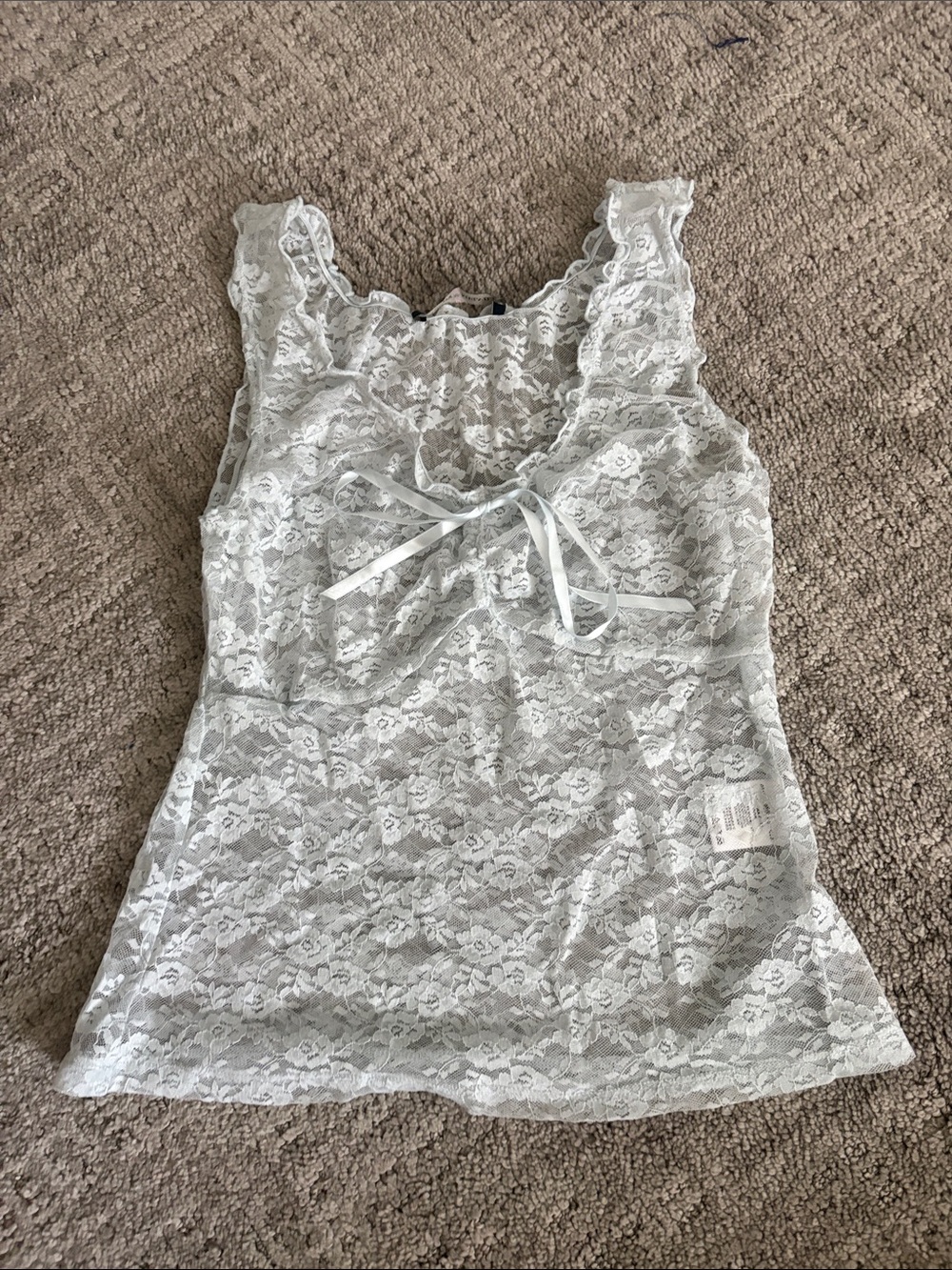 Brandy Melville light blue lace tank top